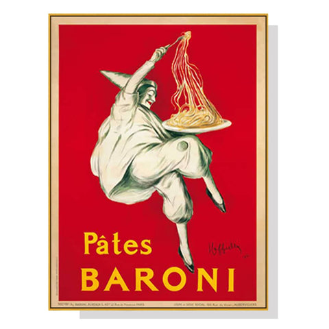 Darrahopens Home & Garden > Wall Art 60cmx90cm Pates Baroni Pasta Gold Frame Canvas Wall Art