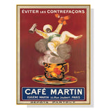 Darrahopens Home & Garden > Wall Art 70cmx100cm Cafe Martin Gold Frame Canvas Wall Art