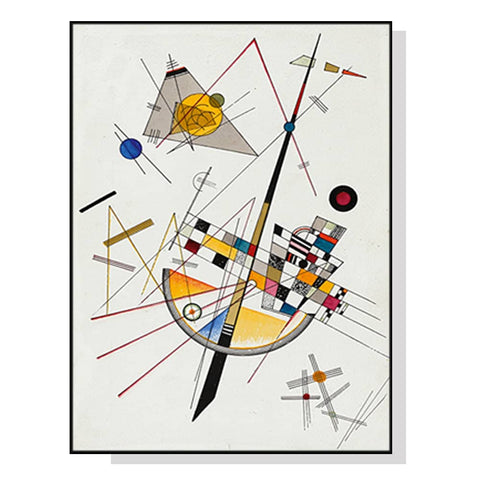 darrahopens Home & Garden > Wall Art 70cmx100cm Delicate Tension By Wassily Kandinsky Black Frame Canvas Wall Art