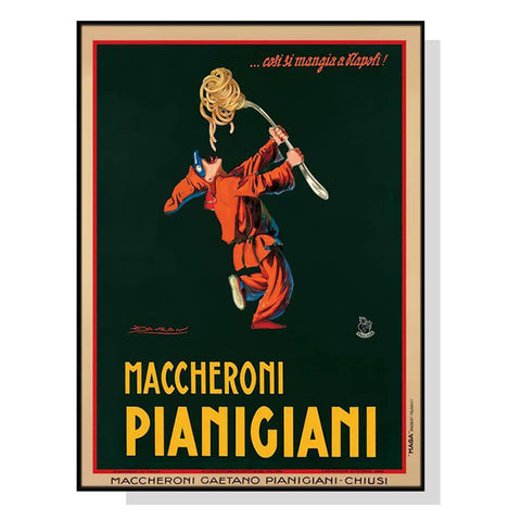 Darrahopens Home & Garden > Wall Art 70cmx100cm Maccheroni Pianiciani Black Frame Canvas Wall Art
