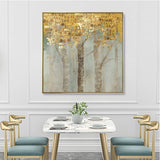 darrahopens Home & Garden > Wall Art 70cmx70cm Golden Leaves 2 Sets Gold Frame Canvas Wall Art