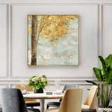 darrahopens Home & Garden > Wall Art 70cmx70cm Golden Leaves 2 Sets Gold Frame Canvas Wall Art