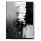 Darrahopens Home & Garden > Wall Art 80cmx120cm Abstract Black White Artwork Black Frame Canvas Wall Art
