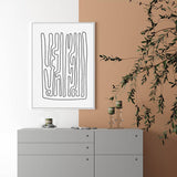 Darrahopens Home & Garden > Wall Art 80cmx120cm Black And White Lines White Frame Canvas Wall Art