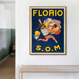 Darrahopens Home & Garden > Wall Art 80cmx120cm Florio S.O.M Black Frame Canvas Wall Art