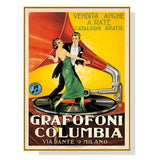 Darrahopens Home & Garden > Wall Art 80cmx120cm Grafofoni Columbia Gold Frame Canvas Wall Art
