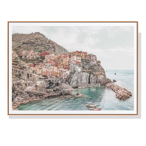 Darrahopens Home & Garden > Wall Art 80cmx120cm Italy Cinque Terre Wood Frame Canvas Wall Art