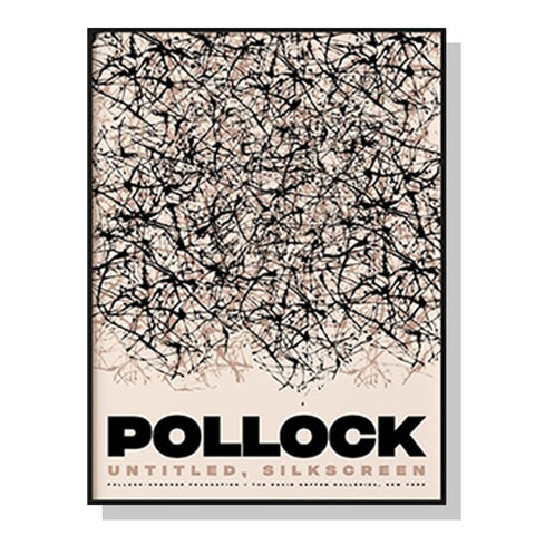 Darrahopens Home & Garden > Wall Art 80cmx120cm Jackson Pollock Exhibition II Black Frame Canvas Wall Art