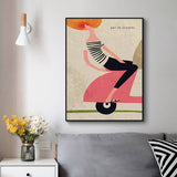 Darrahopens Home & Garden > Wall Art 80cmx120cm Scooter Black Frame Canvas Wall Art