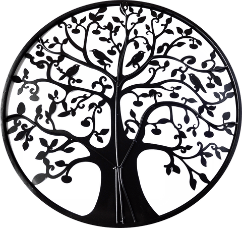 darrahopens Home & Garden > Wall Art Black Tree of Life Wall Art Hanging Metal Iron Sculpture Garden 60cm