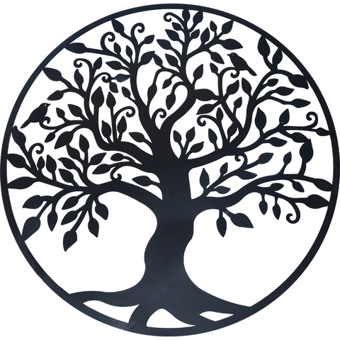 darrahopens Home & Garden > Wall Art Black Tree of Life Wall Art Hanging Metal Iron Sculpture Garden 99cm