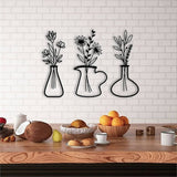 Darrahopens Home & Garden > Wall Art Metal Iron Flower Vase Wall Art Decoration