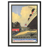 Darrahopens Home & Garden > Wall Art Wall Art's Cie Gle Transatlantique Paris Havre New York Large 105cm x 81cm Framed A1 Art Print