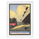 Darrahopens Home & Garden > Wall Art Wall Art's Cie Gle Transatlantique Paris Havre New York Large 105cm x 81cm Framed A1 Art Print