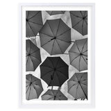 Darrahopens Home & Garden > Wall Art Wall Art's Monochrome Umbrellas Large 105cm x 81cm Framed A1 Art Print