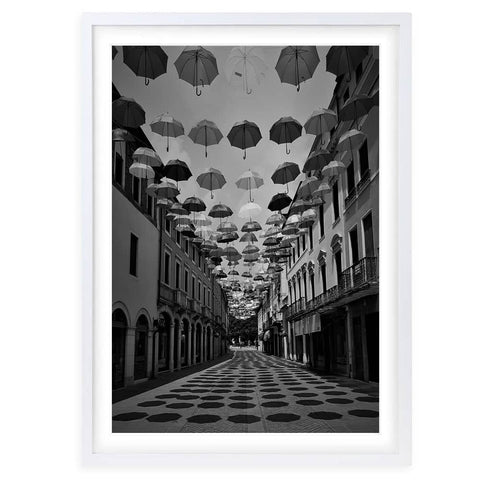 Darrahopens Home & Garden > Wall Art Wall Art's Umbrella Street Large 105cm x 81cm Framed A1 Art Print