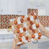 darrahopens Home & Garden > Wallpaper Imitation 3D Epoxy Tile Tic Tac Stickers Orange