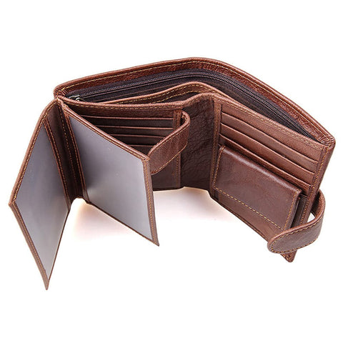 Darrahopens Men's Fashion > Accessories Genuine leather men wallets High-quality Multi card short wallet Men's Cow Leather RFID Card Holder