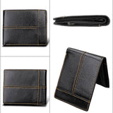 Darrahopens Men's Fashion > Accessories Men's Genuine Leather Bilfold Wallet RFID Blocking Card Holder Zipper Coin Purse