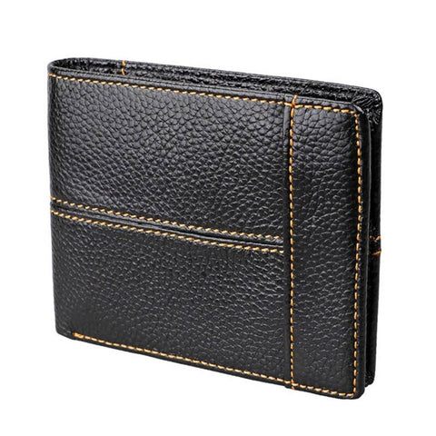Darrahopens Men's Fashion > Accessories Men's Genuine Leather Bilfold Wallet RFID Blocking Card Holder Zipper Coin Purse