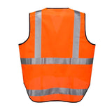Darrahopens Men's Fashion > Coats & Jackets 3x HUSKI Hi Vis Patrol Vest 3M Tape Safety Workwear High Visibility Bulk - Orange - XXL