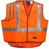 Darrahopens Men's Fashion > Coats & Jackets 3x HUSKI Hi Vis Patrol Vest 3M Tape Safety Workwear High Visibility Bulk - Orange - XXL