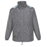 Darrahopens Men's Fashion > Coats & Jackets HUSKI STRATUS RAIN JACKET Waterproof Workwear Concealed Hood Windproof Packable - Charcoal - S