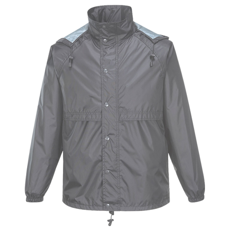 Darrahopens Men's Fashion > Coats & Jackets HUSKI STRATUS RAIN JACKET Waterproof Workwear Concealed Hood Windproof Packable - Charcoal - S