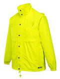 Darrahopens Men's Fashion > Coats & Jackets HUSKI STRATUS RAIN JACKET Waterproof Workwear Concealed Hood Windproof Packable - Yellow Fluro - 3XL