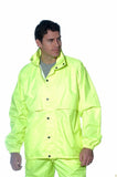 Darrahopens Men's Fashion > Coats & Jackets HUSKI STRATUS RAIN JACKET Waterproof Workwear Concealed Hood Windproof Packable - Yellow Fluro - M