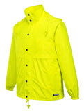 Darrahopens Men's Fashion > Coats & Jackets HUSKI STRATUS RAIN JACKET Waterproof Workwear Concealed Hood Windproof Packable - Yellow Fluro - M