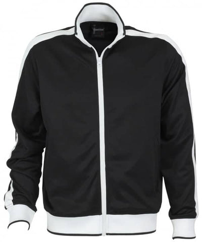 Darrahopens Men's Fashion > Coats & Jackets Identitee Mens Varsity Track Top Jacket Tracksuit Warm Winter Jumper Long Sleeve - Black/White - L