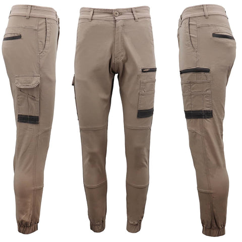 Darrahopens Men's Fashion > Pants & Chinos Men's Cargo Cotton Drill Work Pants UPF 50+ 13 Pockets Tradies Workwear Trousers, Khaki, 32
