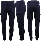Darrahopens Men's Fashion > Pants & Chinos Men's Cargo Cotton Drill Work Pants UPF 50+ 13 Pockets Tradies Workwear Trousers, Navy, 34