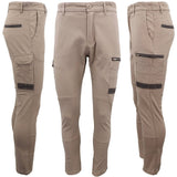 Darrahopens Men's Fashion > Pants & Chinos Men's Cotton Drill Cargo Work Pants UPF 50+ 13 Pockets Tradies Workwear Trousers, Khaki, 38
