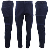 Darrahopens Men's Fashion > Pants & Chinos Men's Cotton Drill Cargo Work Pants UPF 50+ 13 Pockets Tradies Workwear Trousers, Navy, 36