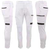 Darrahopens Men's Fashion > Pants & Chinos Men's Cotton Drill Cargo Work Pants UPF 50+ 13 Pockets Tradies Workwear Trousers, White, 38