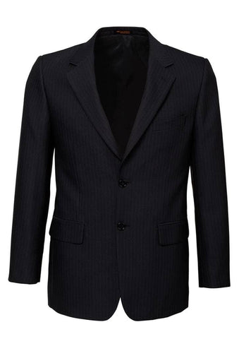 Darrahopens Men's Fashion > Suits & Tuxedos Mens Single Breasted 2 Button Suit Jacket Work Business - Pin Striped - Black - 117