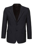 Darrahopens Men's Fashion > Suits & Tuxedos Mens Single Breasted 2 Button Suit Jacket Work Business - Pin Striped - Charcoal - 107