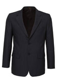 Darrahopens Men's Fashion > Suits & Tuxedos Mens Single Breasted 2 Button Suit Jacket Work Business - Pin Striped - Charcoal - 117