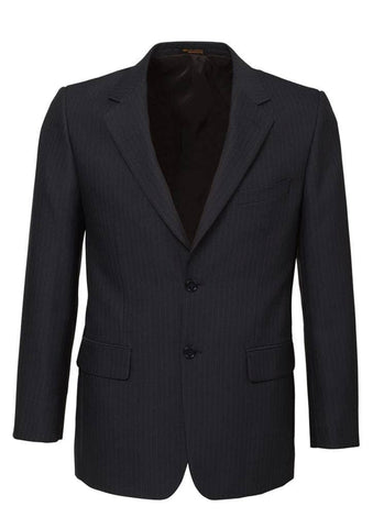 Darrahopens Men's Fashion > Suits & Tuxedos Mens Single Breasted 2 Button Suit Jacket Work Business - Pin Striped - Charcoal - 117