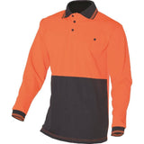 Darrahopens Men's Fashion > Tops & T-shirts HUSKI Hi Vis Polo Shirt Long Sleeve Safety High Visibility Workwear Driver PPE - Orange - 3XL