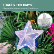Darrahopens Occasions > Christmas Christabelle 2.4m Enchanted Pre Lit Fibre Optic Christmas Tree Stars Xmas Decor