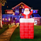 darrahopens Occasions > Christmas Jingle Jollys 1.8M Christmas Inflatable Archway with Santa Xmas Decor LED