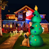 darrahopens Occasions > Christmas Jingle Jollys 1.8M Christmas Inflatable Santa on Tree Lights Xmas Decor Airblown