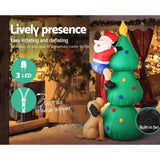darrahopens Occasions > Christmas Jingle Jollys 1.8M Christmas Inflatable Santa on Tree Lights Xmas Decor Airblown