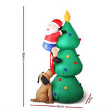 darrahopens Occasions > Christmas Jingle Jollys 1.8M Christmas Inflatable Santa on Tree Lights Xmas Decor Airblown