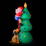 darrahopens Occasions > Christmas Jingle Jollys 1.8M Christmas Inflatable Santa on Tree Lights Xmas Decor Airblown