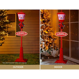 Darrahopens Occasions > Christmas Jingle Jollys 1.8M Christmas Lamp Post Lights with Falling Snow Street Red Decor