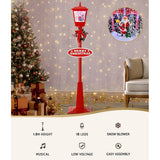 Darrahopens Occasions > Christmas Jingle Jollys 1.8M Christmas Lamp Post Lights with Falling Snow Street Red Decor